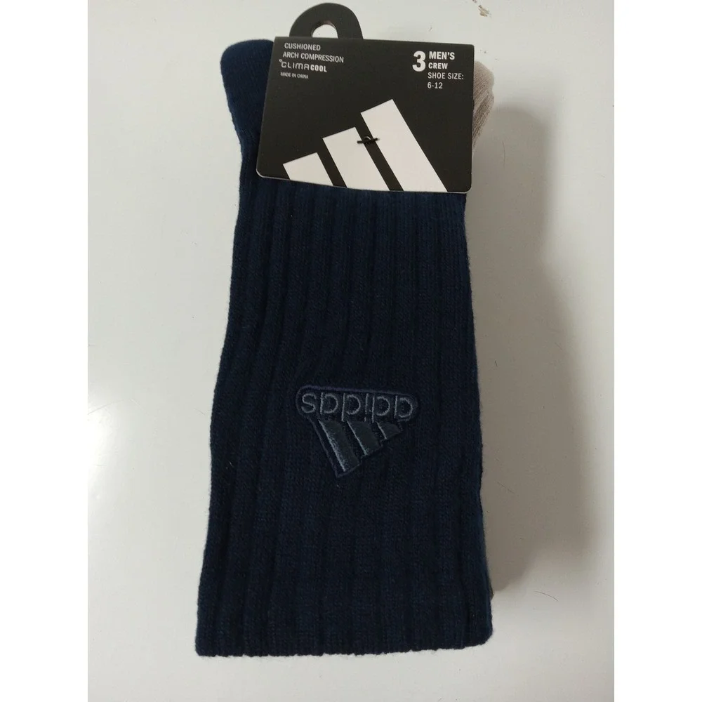 Adidas Crew Socks mens 6-12 Cushioned Climacool  Blue Green Cream‎